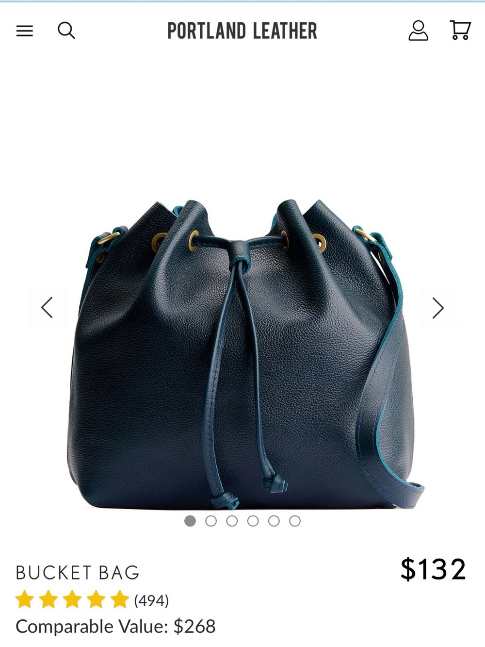 NWT Portland Latge Bucket Bag Leather Boreal Bucket Bag - Drawstring Crossbody